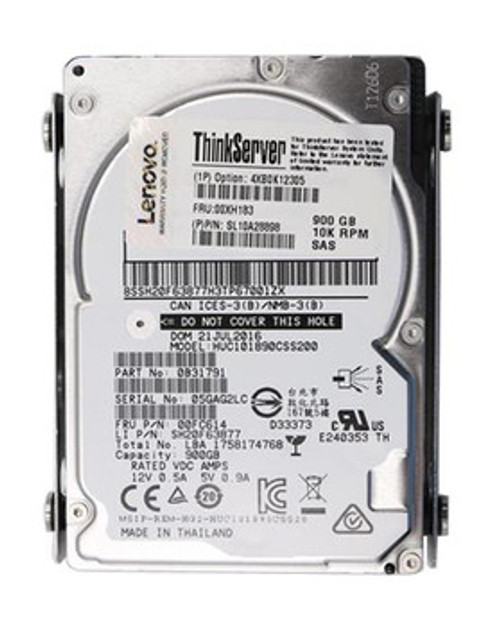 00XH183 | LENOVO | 900Gb 10000Rpm Sas 12Gbps 2.5-Inch Internal Hard Drive