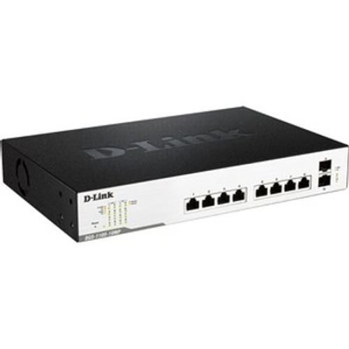 DGS-1100-10MPP | D LINK |D-LINK Easysmart Ethernet Switch 10 Ports Gigabit Ethernet 10/100/1000Base-T 1000Base-X 2 Layer Supported Modular 2 Sfp Sl