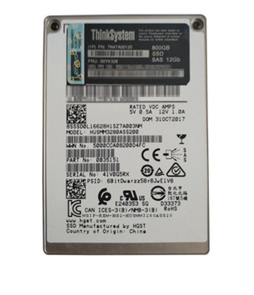 00YK328 | Lenovo | Thinksystem 800GB Performance SAS 12Gb Hot Swap SSD