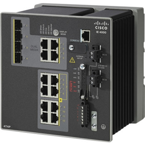 IE-4000-4T4P4G-E | Cisco | Layer 3 Switch 8 Network 4 Uplink Manageable Twisted Pair 3 Layer Supported Rail-mountable TAA Compliant
