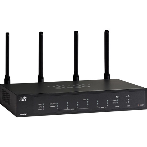 Rv340W-A-K9-Na= | Cisco | Cisco Rv340W Wireless-Ac Dual Wan Gigabit Vpn Router