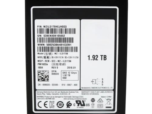 086DD | Dell | 1.9TB SAS 12Gbps Read Intensive 2.5-inch Internal Solid State Drive (SSD)