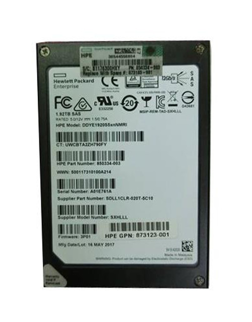 873103-001 | HP | 1.92TB SAS 12Gbps Solid State Drive (SSD)