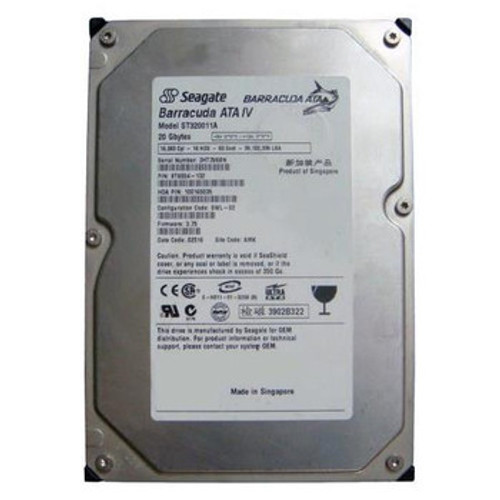 ST320011A | Seagate | 20GB 7200RPM Ata 100 3.5 2Mb Cache Barracuda Hard Drive
