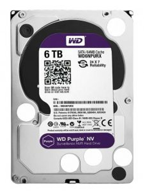 WD6NPURX | Western Digital | Purple Nv 6TB 5400RPM Sata 6Gb/S 64Mb Cache (Rohs) 3.5-Inch Surveillance Hard Drive