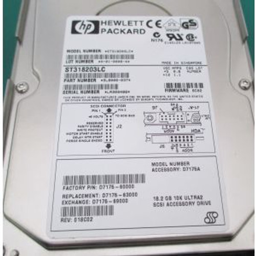D7174-69000 | HP | 18.2GB 7200RPM Ultra-2 Wide SCSI LVD 80-Pin Hot-Plug 3.5-inch Hard Drive D7174-69000 | HP | 18.2GB 7200RPM Ultra-2 Wide SCSI LVD 80-Pin Hot-Plug 3.5-inch Hard Drive