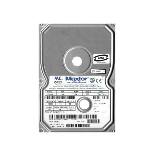 5T040H4 | Maxtor | DiamondMax Plus 60 40GB 7200RPM ATA-100 2MB Cache 3.5-inch Hard Drive