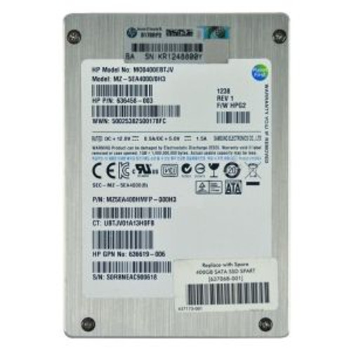 636619-006 | HP | - E 400GB MLC SATA 3Gb/s 2.5-inch Solid State Drive (SSD) for Proliant G8 and G9 636619-006 | HP | - E 400GB MLC SATA 3Gb/s 2.5-inch Solid State Drive (SSD) for Proliant G8 and G9