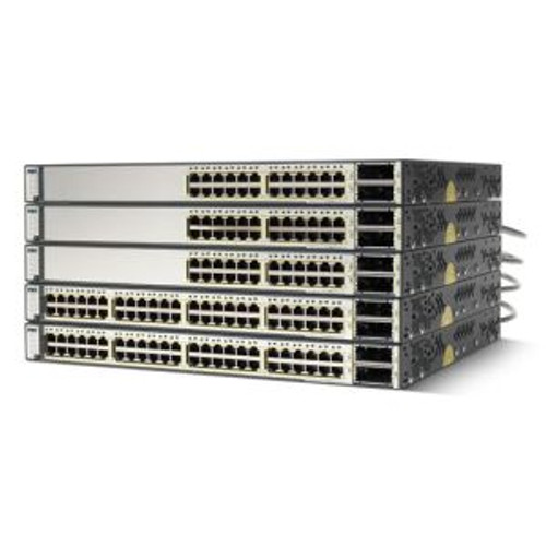 WS-C3750G-12S-SD | Cisco | Catalyst 3750 12-Ports Gigabit SFP Managebale Layer3 Rack Mountable 1U and Stackable Switch