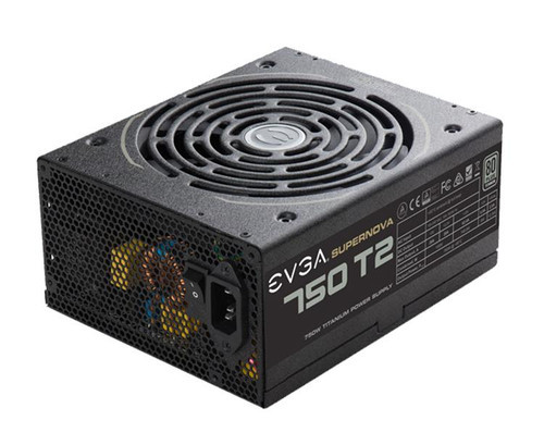 220-T2-0750-X1 | EVGA | SuperNOVA 750 T2 750-Watts 12V 62.4A 80 Plus Titanium Power Supply