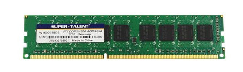 W1600EB8GS | Super Talent | 8GB PC3-12800 DDR3-1600MHz ECC Unbuffered CL11 240-Pin DIMM Dual Rank Memory Module