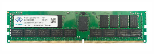 NT32GA72D4NBX3P-HR | Nanya | 32GB PC4-21300 DDR4-2666MHz Registered ECC CL19 288-Pin DIMM 1.2V Dual Rank Memory Module NT32GA72D4NBX3P-HR | Nanya | 32GB PC4-21300 DDR4-2666MHz Registered ECC CL19 288-Pin DIMM 1.2V Dual Rank Memory Module
