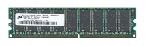 MT9VDDT1672AG-335D4 | Micron | 128MB PC2700 DDR-333MHz ECC Unbuffered CL2.5 184-Pin DIMM Single Rank Memory Module MT9VDDT1672AG-335D4 | Micron | 128MB PC2700 DDR-333MHz ECC Unbuffered CL2.5 184-Pin DIMM Single Rank Memory Module