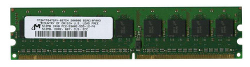 MT9HTF6472AY-667D4 | Micron | 512MB PC2-5300 DDR2-667MHz ECC Unbuffered CL5 240-Pin DIMM Single Rank Memory Module
