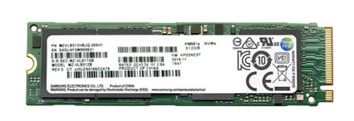 MZVLB512HBJQ-000H1 | Samsung | PM981a Series 512GB TLC PCI Express 3.0 x4 NVMe (AES-256 / TCG Opal 2.0) M.2 2280 Internal Solid State Drive (SSD)