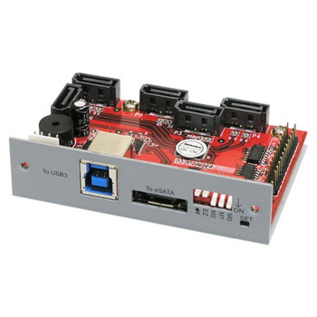 AD5HPMREU | Addonics | HPM-XU 5-port Serial ATA Controller Serial ATA/600 USB 3.0 Drive Bay RAID Supported 0, 1, 3, 5, 10, JBOD, Clone RAID 1 RAID Level 6