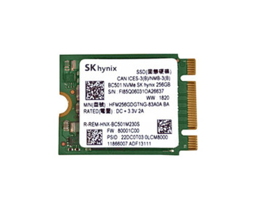HFM256GDGTNG-83A0A | Hynix | BC501 Series 256GB TLC PCI Express 3.0 x2 NVMe M.2 2230 Internal Solid State Drive (SSD)