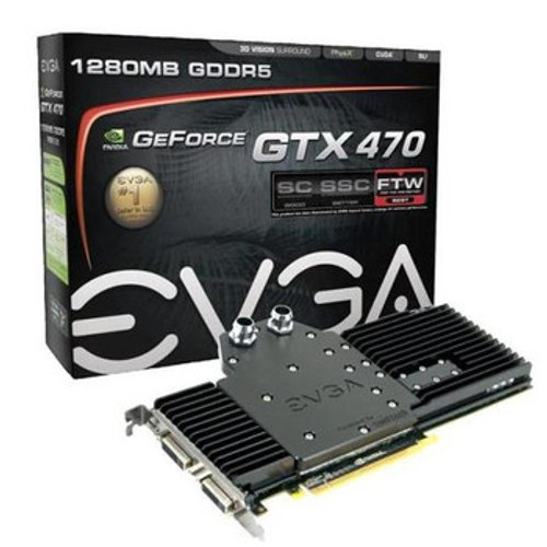 012-P3-1479-BR | EVGA | GeForce GTX 470 Hydro Copper FTW 1280MB 320-Bit GDDR5 PCI Express 2.0 x16 HDCP Ready SLI Support Video Graphics Card