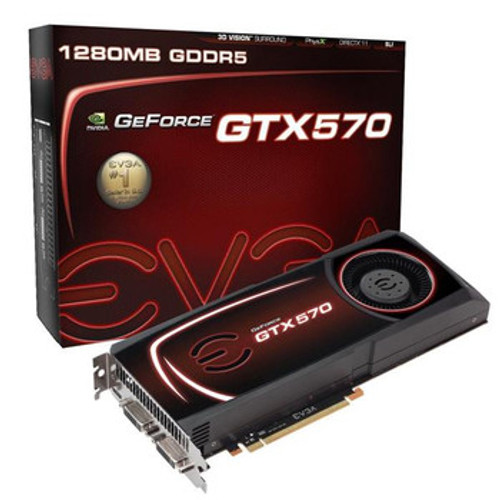012-P3-1572-R1 | EVGA | GeForce GTX 570 SuperClocked 1280MB 320-Bit GDDR5 PCI Express 2.0 x16 HDCP Ready/ SLI Support Video Graphics Card