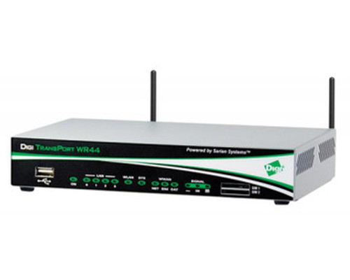 WR44-U800-DE1-RD | Digi | TransPort WR44R Wireless Router 4 x Antenna 4 x Network Port USB Desktop Rack-mountable Wall Mountable Rail-mountable (Refurb