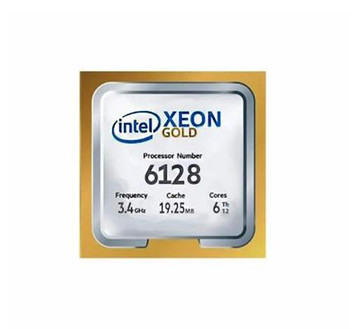 R640-6128 | Dell | 3.40GHz 19.25MB L3 Cache Socket 3647 Intel Xeon Gold 6128 6-Core Processor Upgrade