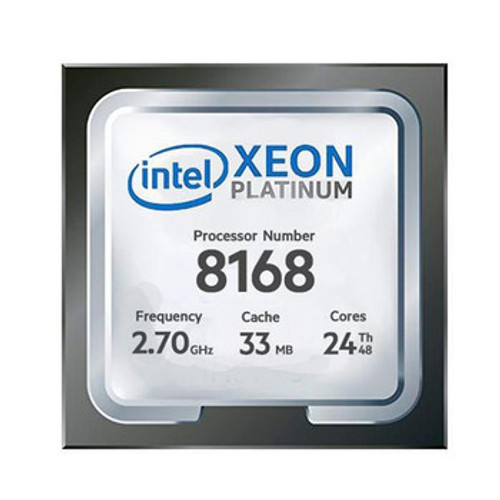 338-BMIO | Dell | Intel Xeon Platinum 8168 2.7GHz. 3.7GHz Turbo. 24C. 10.4GT/s 3UPI. 33MCache. HT (205W) DDR4-2666