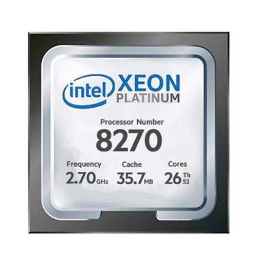 C6420-8270 | Dell | 2.70GHz 36MB Cache Socket FCLGA3647 Intel Xeon Platinum 8270 26-Core Processor Upgrade C6420-8270 | Dell | 2.70GHz 36MB Cache Socket FCLGA3647 Intel Xeon Platinum 8270 26-Core Processor Upgrade