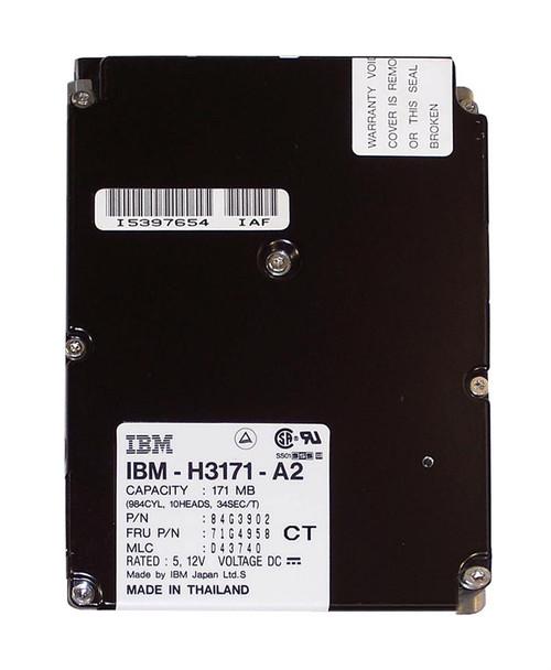 71G4958 | IBM | 171MB 3600RPM ATA/IDE 96KB Cache 3.5-inch Hard Drive