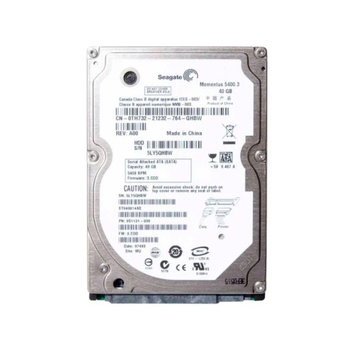 ST940814AS | Seagate | 5400.3 40GB 5400RPM SATA 1.5GB/s 8MB Cache 2.5-inch Hard Drive