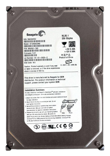 ST3250623NS | Seagate | NL35 250GB 7200RPM SATA-150 16MB Cache 3.5-inch Hard Drive