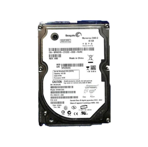 ST94813AS | Seagate | Momentus 5400.2 40GB 5400RPM SATA 1.5GB/s 8MB Cache 2.5-inch Hard Drive