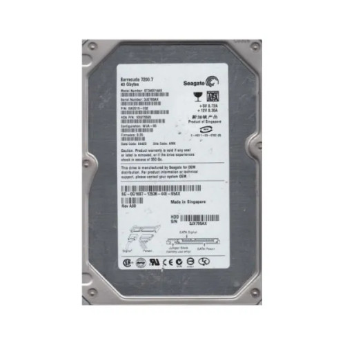 9W2015-032 | Seagate | BarraCuda 7200.7 40GB 7200RPM SATA 1.5GB/s 2MB Cache 3.5-inch Hard Drive