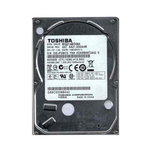 MQ01ABD064 | Toshiba | 640GB 5400RPM SATA 3GB/s 8MB Cache 2.5-inch Hard Drive MQ01ABD064 | Toshiba | 640GB 5400RPM SATA 3GB/s 8MB Cache 2.5-inch Hard Drive