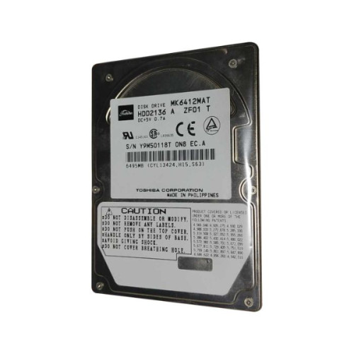 MK6412MAT | Toshiba | 6.4GB 4200RPM IDE ATA-33 512KB Cache 2.5-inch Hard Drive MK6412MAT | Toshiba | 6.4GB 4200RPM IDE ATA-33 512KB Cache 2.5-inch Hard Drive