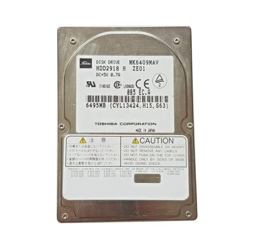 MK6409MAV | Toshiba | 6.50GB 4200RPM IDE Ultra ATA/33 (ATA-4) 512KB Cache 2.5-inch Hard Drive