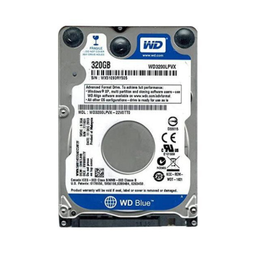 WD3200LPVX-22V0TT0 | Western Digital | Blue 320GB 5400RPM SATA 6GB/s 8MB Cache 2.5-inch Hard Drive