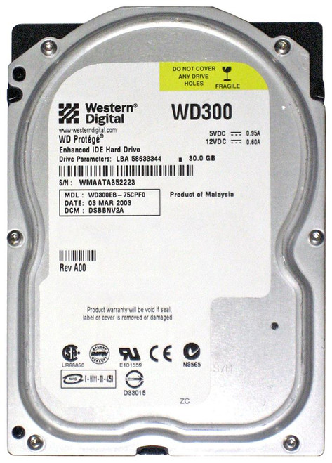 WD300EB-75CPF0 | Western Digital | Caviar 30GB 5400RPM ATA-100 2MB Cache 3.5-inch Hard Drive