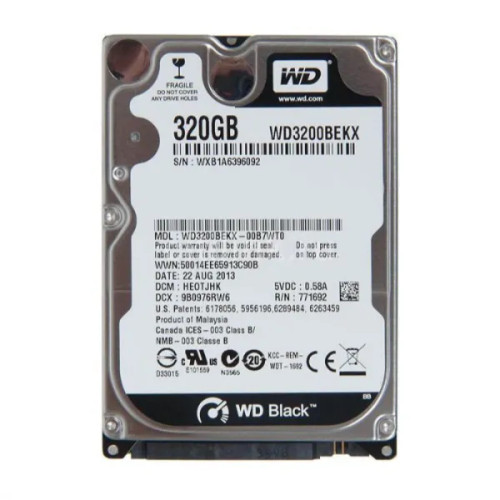 WD3200BEKX-22B7WT0 | Western Digital | Black 320GB 7200RPM SATA 6GB/s 16MB Cache 2.5-inch Hard Drive