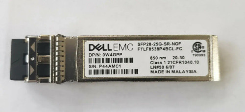 SFP28-25G-SR-NOF | Dell | 25GB/sFP28 SR 850nm 100m MMF Duplex LC Pluggable Transceiver SFP28-25G-SR-NOF | Dell | 25GB/sFP28 SR 850nm 100m MMF Duplex LC Pluggable Transceiver
