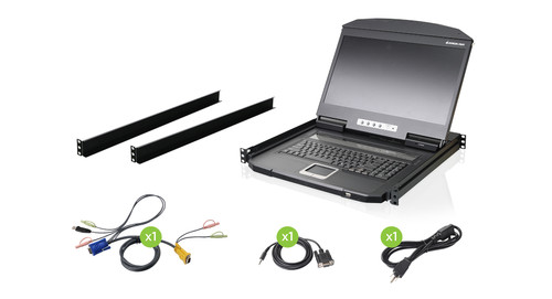 GCL1900W | iogear | rack console 18.5" 1366 x 768 pixels Metal, Plastic Black