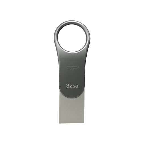 SP032GBUC3C80V1S | Silicon Power | Mobile C80 USB flash drive 32 GB USB Type-A / USB Type-C 3.2 Gen 1 (3.1 Gen 1) Titanium