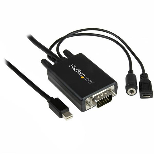 MDP2VGAAMM2M | StarTech.com | video cable adapter 78.7" (2 m) Mini DisplayPort VGA (D-Sub) + 3.5mm Black