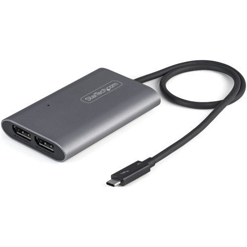TB32DP14 | StarTech.com | video cable adapter 18.1" (0.46 m) Thunderbolt 3 2 x DisplayPort Silver TB32DP14 | StarTech.com | video cable adapter 18.1" (0.46 m) Thunderbolt 3 2 x DisplayPort Silver