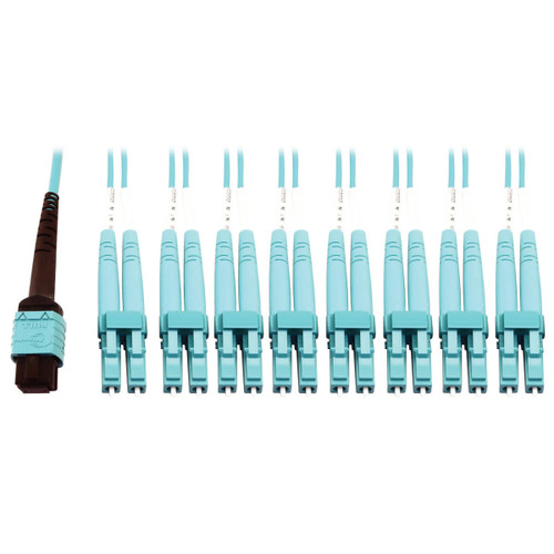N846D-01M-24CAQ | Tripp Lite | fiber optic cable 39.4" (1 m) MTP 8x LC OFNP OM4 Aqua color