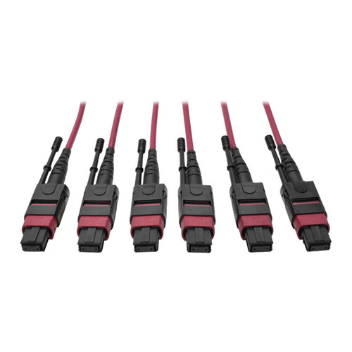 N858-15M-3X8-MG | Tripp Lite | fiber optic cable 590.6" (15 m) MTP OM4 Black, Magenta