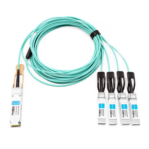 HP 845424-B21 QSFP28 to 4x25Gb SFP28 15m AOC for high-speed data transfer in server racks.