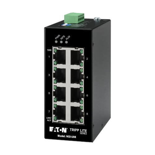 NGIU08A | Tripp Lite| 8-Port Unmanaged Industrial Gigabit Ethernet Switch DIN Mount TAA
