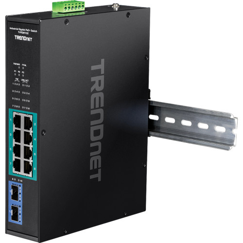 TI-PGM102 | TRENDnet | 10-Port Industrial Gigabit PoE+ DIN-Rail Switch