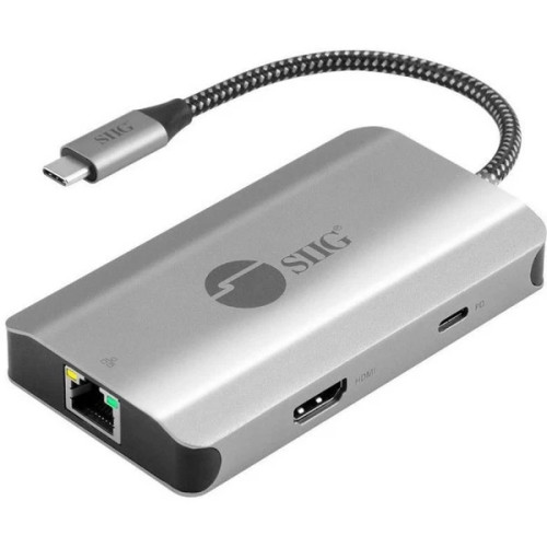 JU-H30L11-S1 | SIIG | 5-in-1 USB C Hub 4K 30Hz HDMI Output/Ethernet 1Gbps/ 2X USB-A 5Gbps/ PD