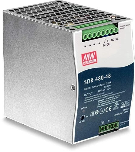 TI-S48048 | TRENDnet | 480W 48V DC 10A AC to DC DIN-Rail Power Supply